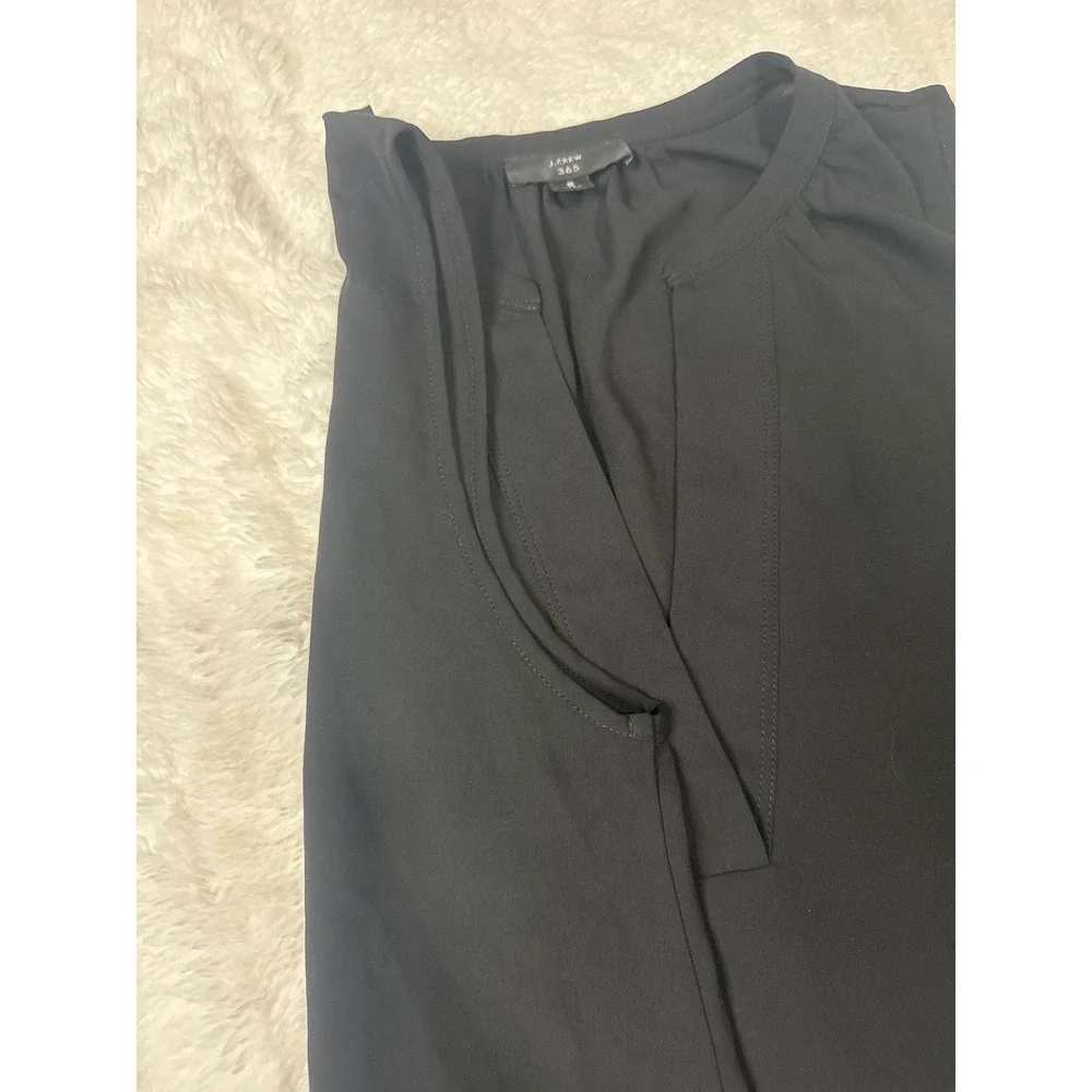 J. Crew 365 Black Sleeveless V Neck Basic‎ Casual Tank Top Women's Size S